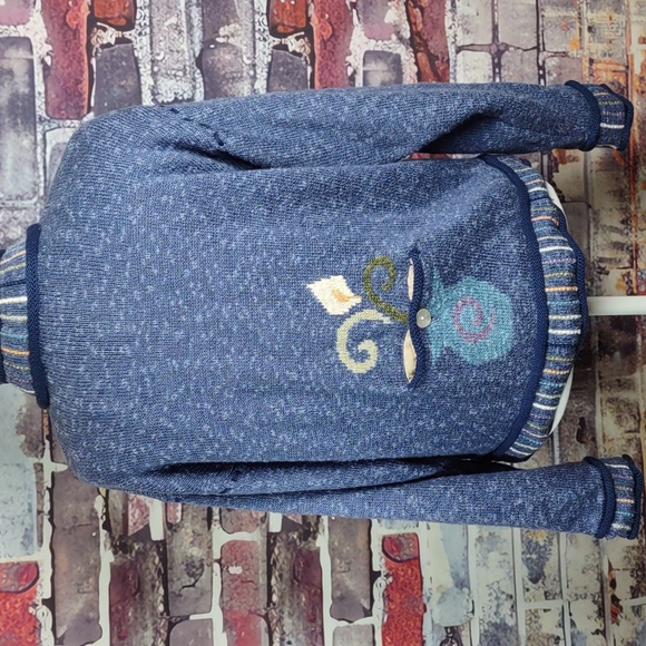 Vintage Icelandic Design Butterfly/Flowers Cardigan Sweater/Jacket - Picture 4 of 12